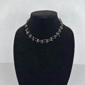 Vintage estate dark Silver ladder Necklace lot A43